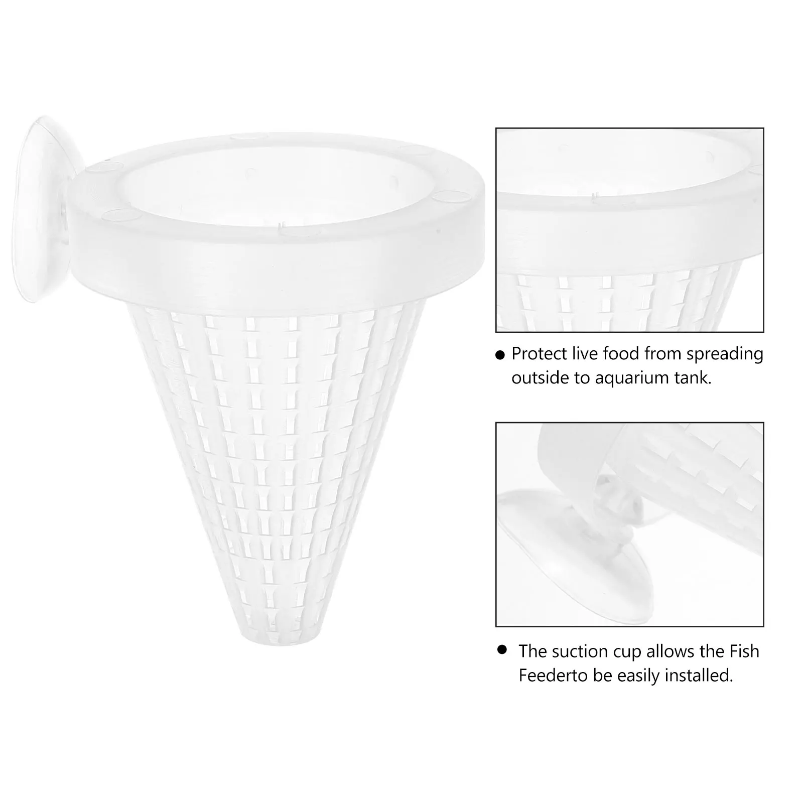 

10 Pcs Fish Feeder Red Worm Cup Aquarium Basket Bloodworm Cone Feeding Plugs Eco Plastic Live Food Funnel Tropical Solution