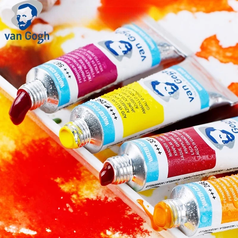 Talens Van Gogh Watercolor Paint, 10ml Tube Artist Level Brilliant, Transparent, and Intense Colors with High Tinting Strength