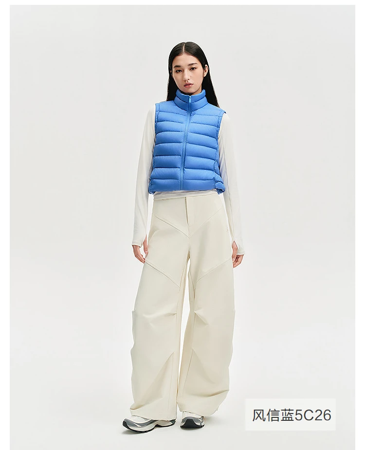 `BOSIDENG Women's Down Vest Sleeveless Puffer Jacket Lightweight Stand Collar Winter Warm Gilet Casual Outerwear`