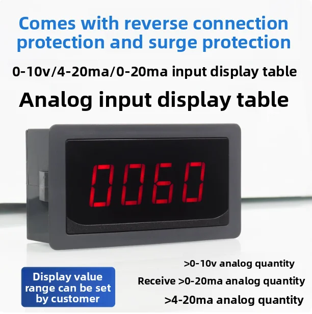 0-10V 4-20mA 0-20mA Analog Input Display Meter Digital Panel Meter Voltage Current Signal Reader