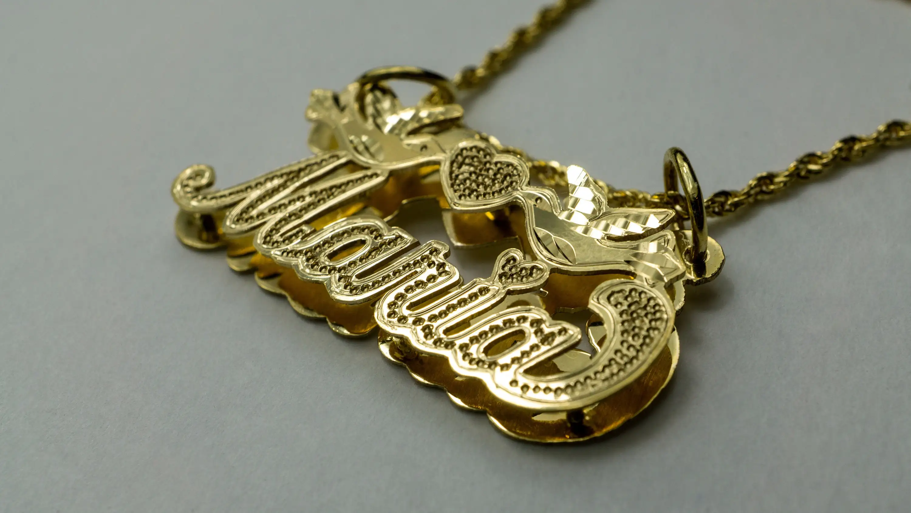 

Custom Double Nameplate Personalized Handmade Pendant Custom Pendant with Bird and Heart Design Give Her A Unique Gift