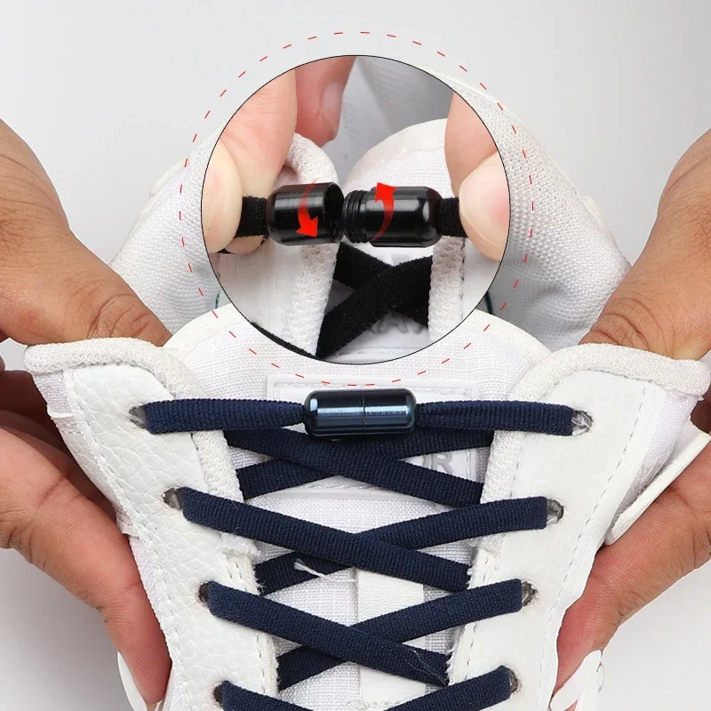 Elastische Schnürsenkel ohne Binden mit Schnellverschluss aus Metall für Kinder & Erwachsene Sneaker - Einfach Anzuziehende Schuhbänder