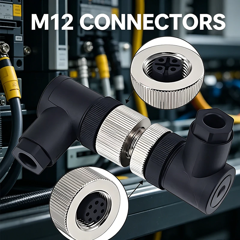 

5/20 шт. Разъем M12 12 мм для авиационных панелей, заднего/переднего монтажа, фланцевый, для датчиков, IP67, водонепроницаемый, прямой/угловой