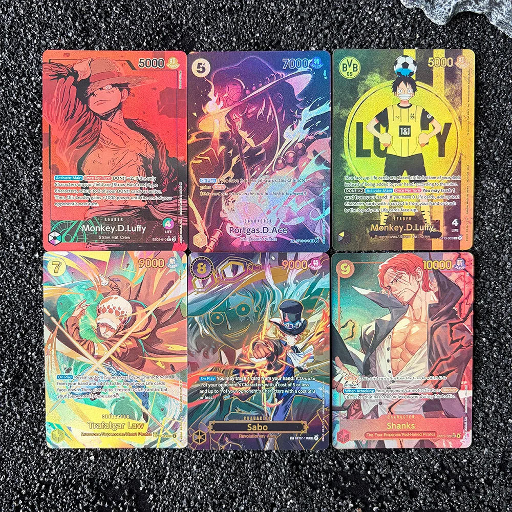 

Anime Proxy OPCG Card Self Made Single Card D.Luffy Shanks D.Ace Law Game Collection Card English High Quality Replica Card Gift