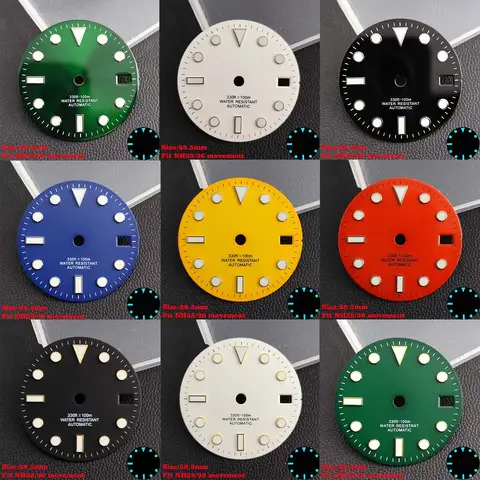 NH35 मूवमेंट 28.5 मिमी डायल, हीरे जड़ित मैकरॉन डायल, NH35A/NH36A मैकेनिकल घड़ी स्थापना सहायक उपकरण के लिए उपयुक्त 8 best sales एनएच35ए डायल - №7