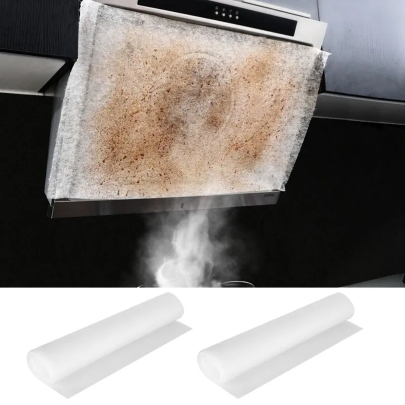 5M 10M Disposable Cooker Hood Oil Filter Paper Non-woven Range Hood Extractor Fan Grease Filter Cotton for Kitchen Restaurant
