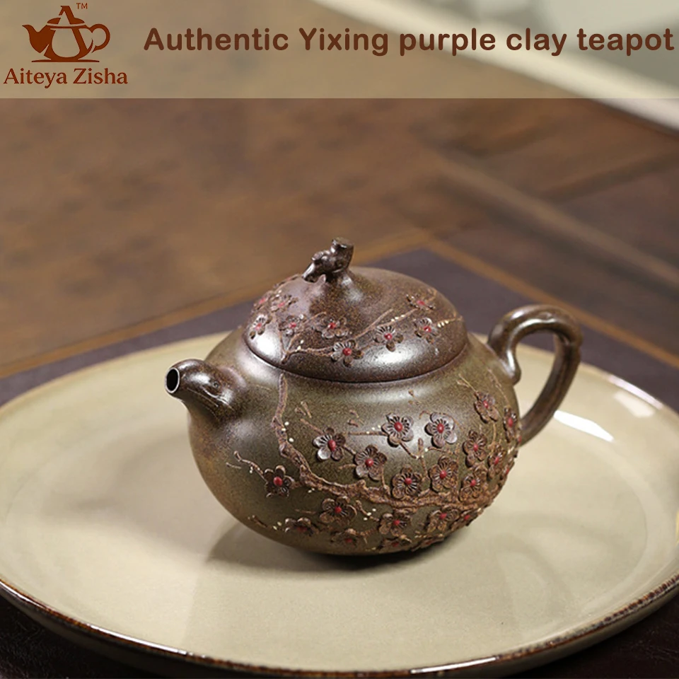 Authentic Yixing handmade purple clay teapot, Chinese teapot, Kung Fu tea set， for Home, Office, Gift 200ml Zisha Clay teapot