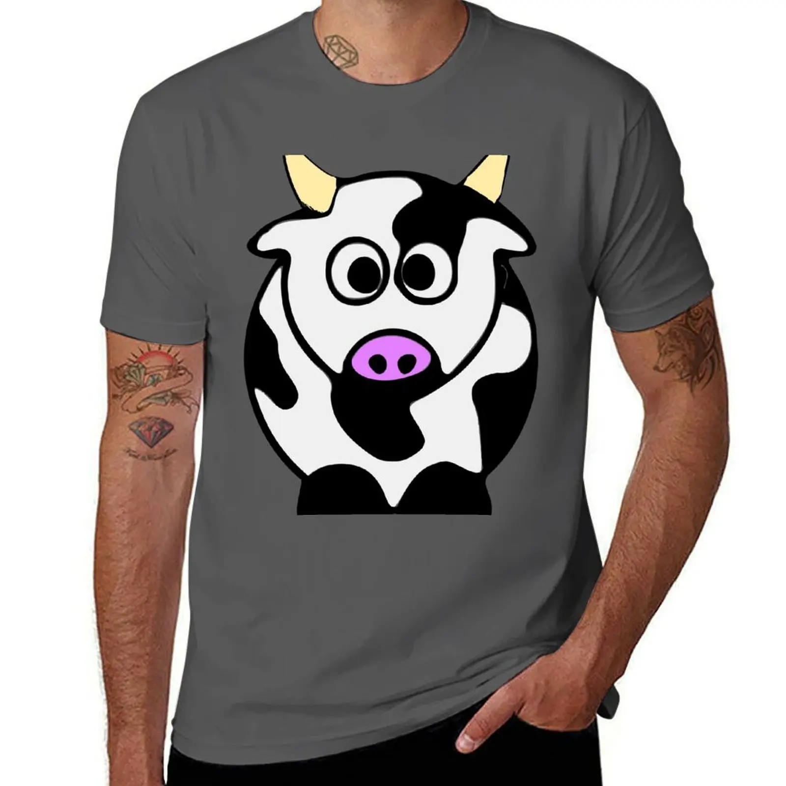 

°Cute Brindled Cow Clothing & Stickers° T-Shirt man t shirts cotton t shirts for man pack cotton T-Shirt