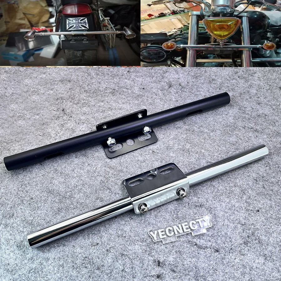 Support universel de clignotant de moto, barre de montage de feu antibrouillard avant et arrière en acier pour Cafe Racer Harley Honda Yamaha Suzuki