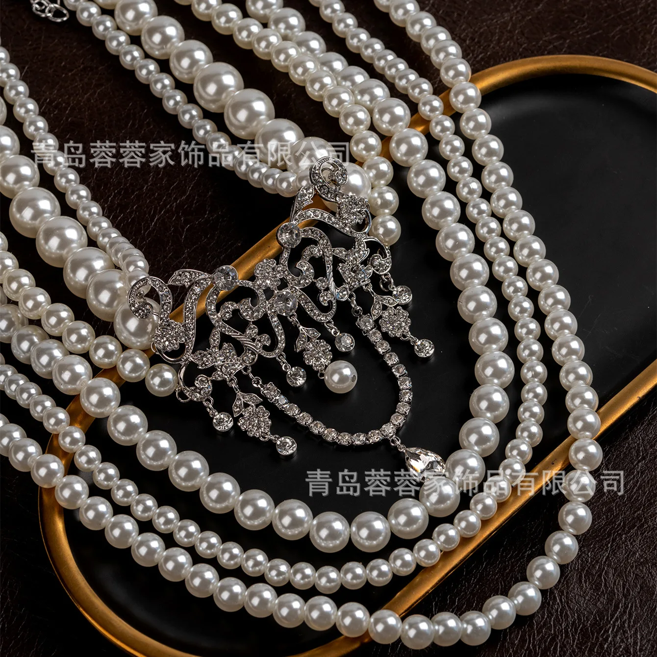 

Medieval Multi-layer Pearl Necklace Stacked with Light Luxury Niche Sweater Chain, Dress Body Chain