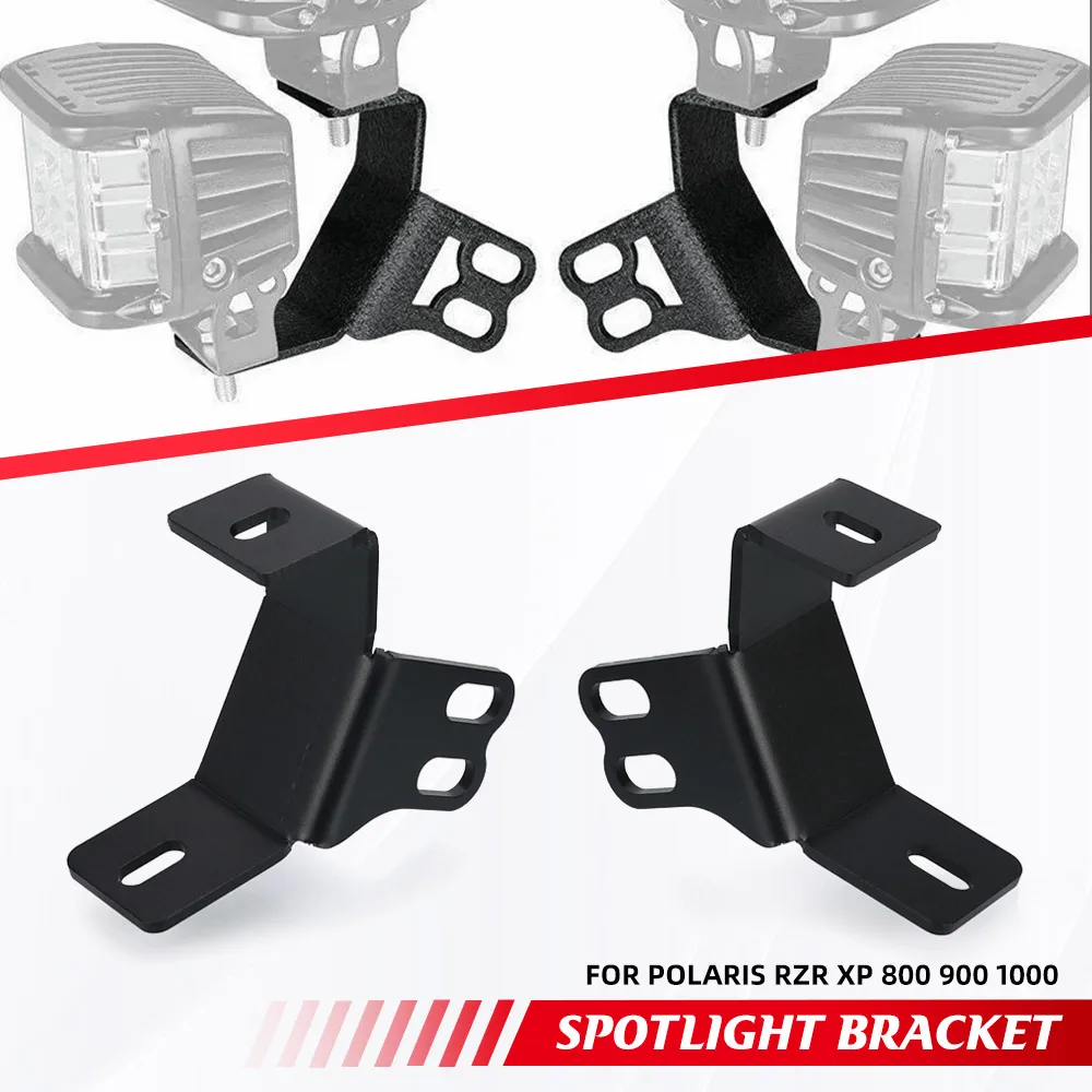 Soporte de montaje para luces antiniebla dobles en pilar A y jaula lateral para Polaris RZR XP 800 900 1000, soportes de barra antivuelco para luces dobles RZR800 900
