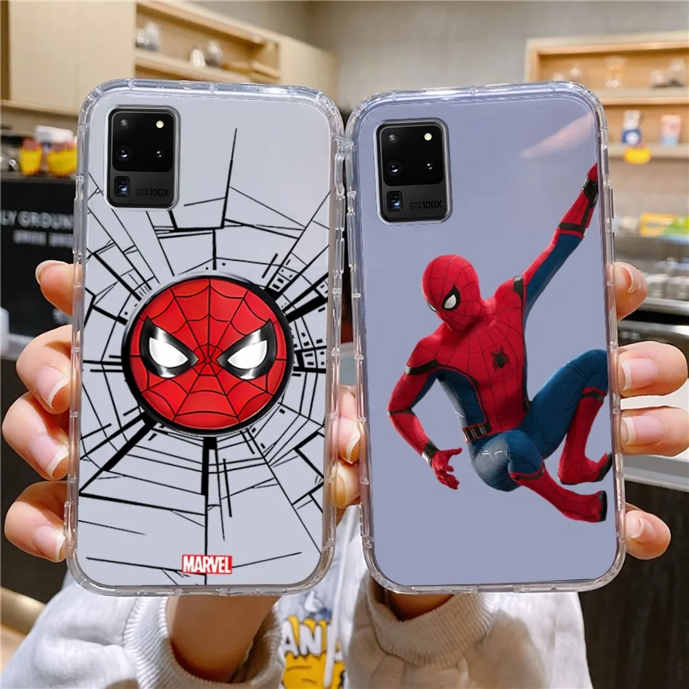 S-Spider-Man Miles Phone Case For Samsung Galaxy A52 A12 A51 S21 Edge S22ULTRA S23 S20LITE Plus Ultra Transparent Cover