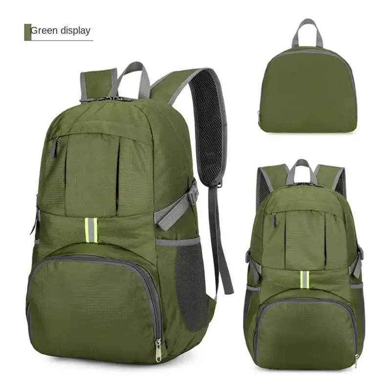 عارضة أزياء سعة كبيرة في الهواء الطلق حقيبة قابلة للطي المطبوعة كلمة حقيبة السفر حقيبة تسلق الجبال حقيبة ظهر قابلة للطي