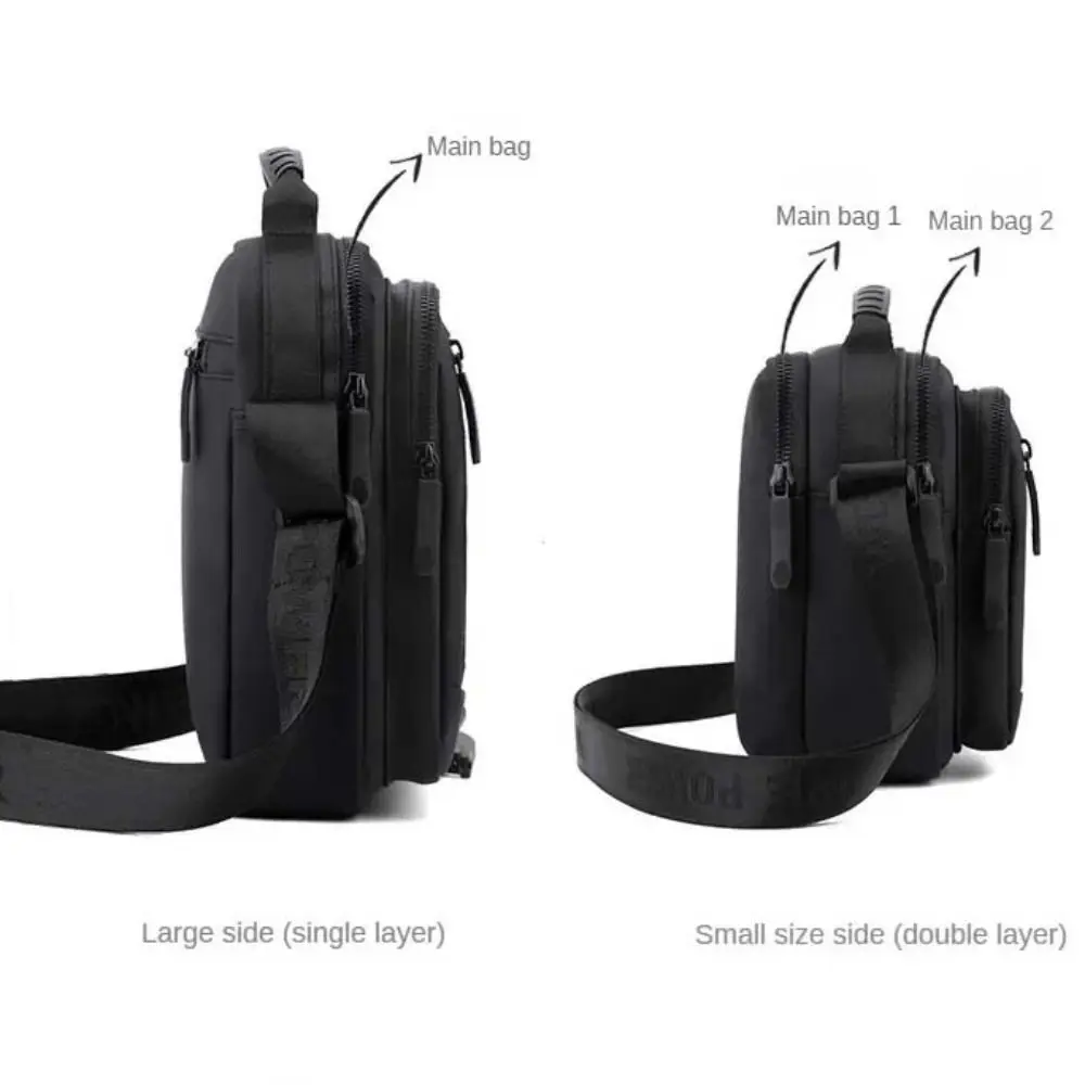 Single Shoulder Men's Shoulder Bag Big Capacity Multi-Pockets Man Messenger Bag Stylish Elegant Style Nylon Fabric
