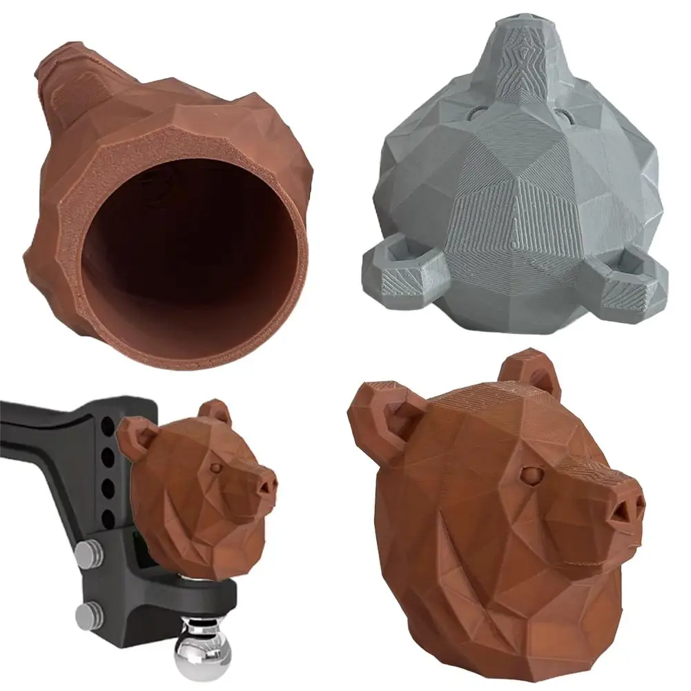 

Шаровая крышка сцепного устройства с медвежьей головой, 3D-печатная креативная конструкция прицепа, буксировочная муфта, шаровая крышка, крышка для дома на колесах, муфта E9J6