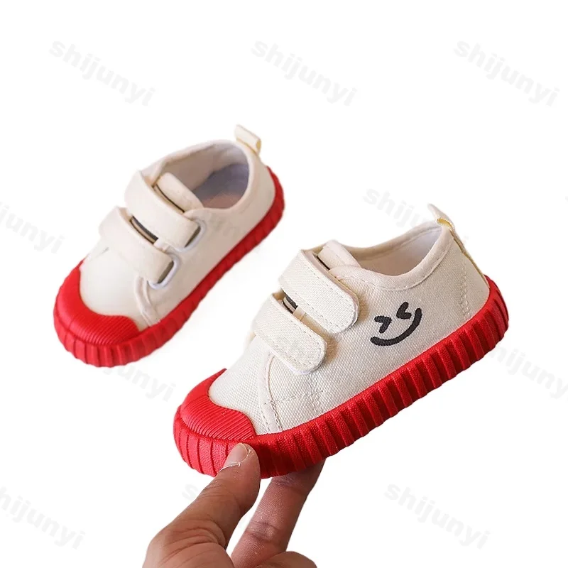 Kids Canvas Shoes Spring Autumn Breathable Soft Sole Sport Running Sneaker Girls Boys Fashion Non-Slip Flats Children Footwear