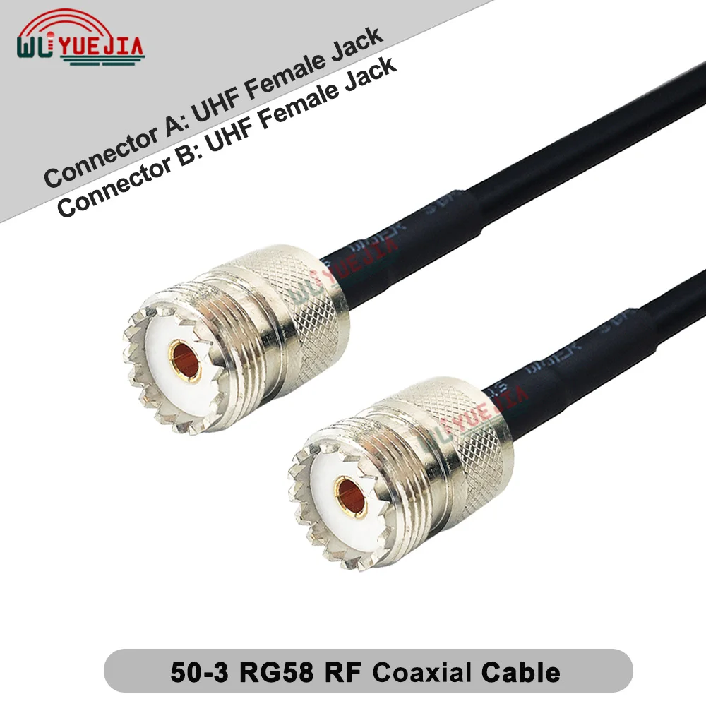 0.1 ~ 30 متر RG58 كابل PL-259 SO-239 UHF ذكر التوصيل إلى SL16 UHF أنثى جاك الحاجز موصل 50-3 RG-58/U RF كابل محوري