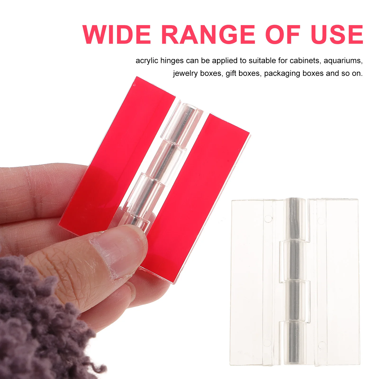 5 قطعة مفصلات أكريليك ذاتية اللصق مفصلات بيانو مستمرة شديدة التحمل لصناديق الخزانات وأثاث السمك والبلاستيك والزجاج المعدني #4