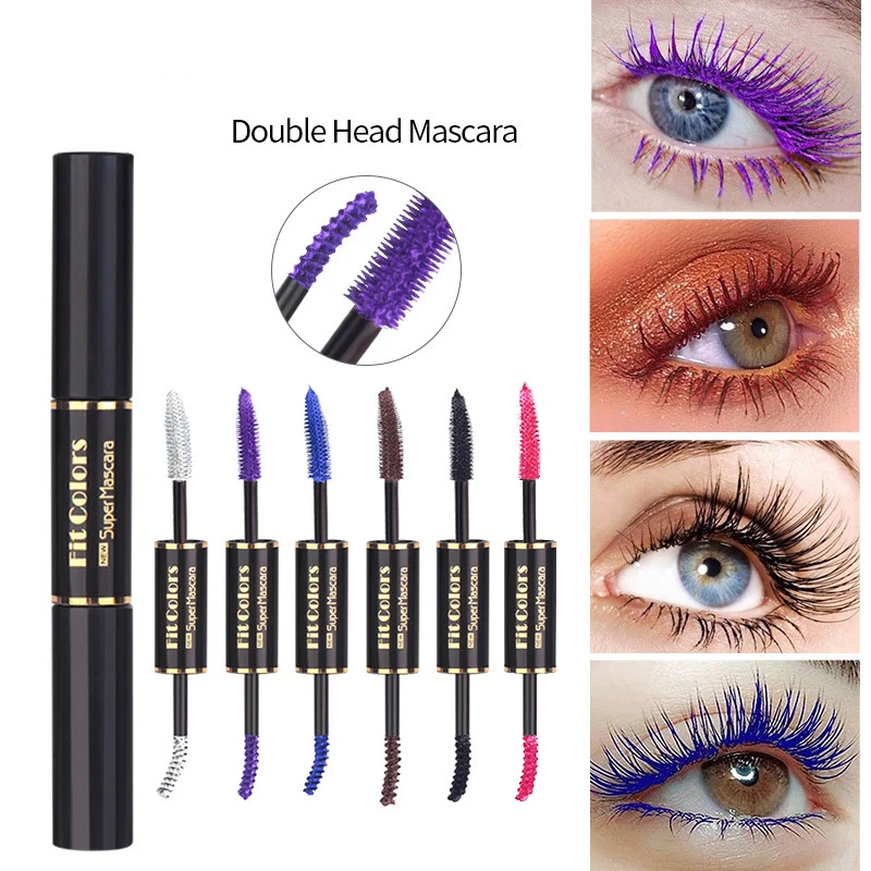 Mascara Waterproof Eyelashes Extension Thick Curling Non-smudge Quick Dry Long-lasting Blue Purple White Colorful Mascara Makeup