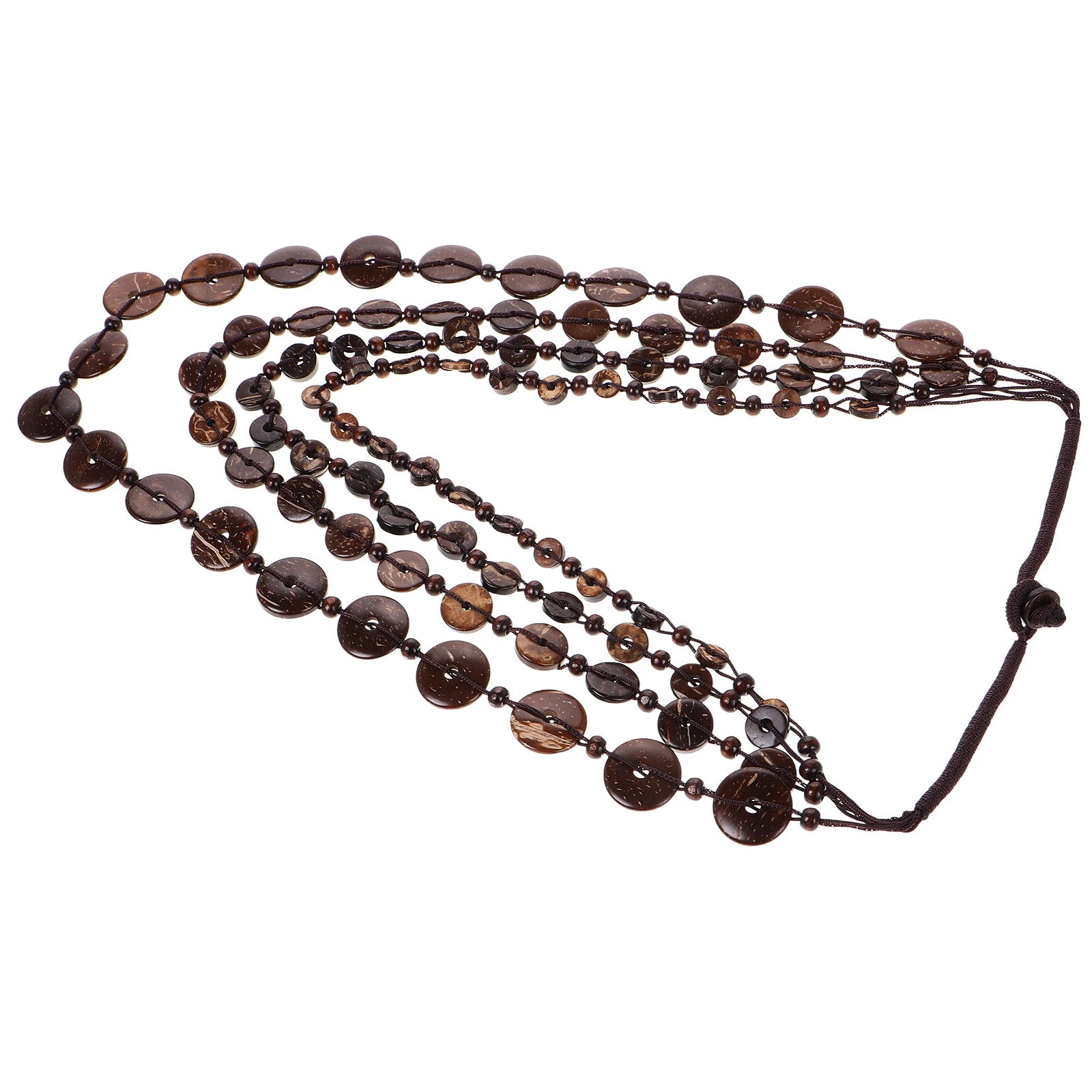 

Hand Woven Necklace Chunky Ball Beaded Statement Women Vintage Wooden Brown Beach Strand African Jewelry Sets Bib Necklace