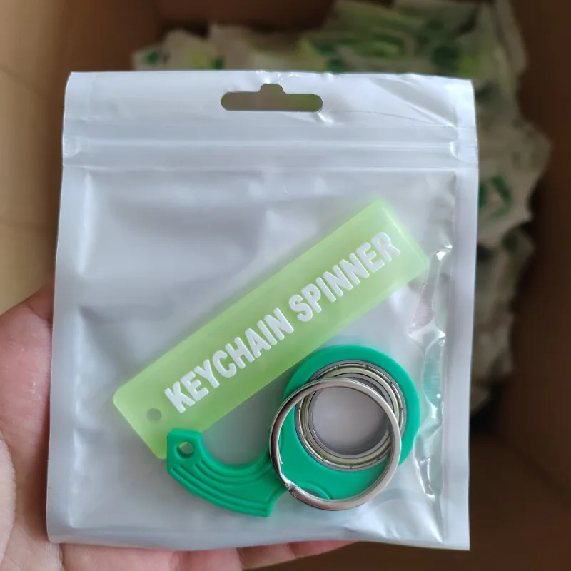 Metal Spinner Keychain para alívio do estresse, Dedo Spinning Keyring, Fidget Toy, Aliviar o estresse, ansiedade e tédio, Presente de festa para criança