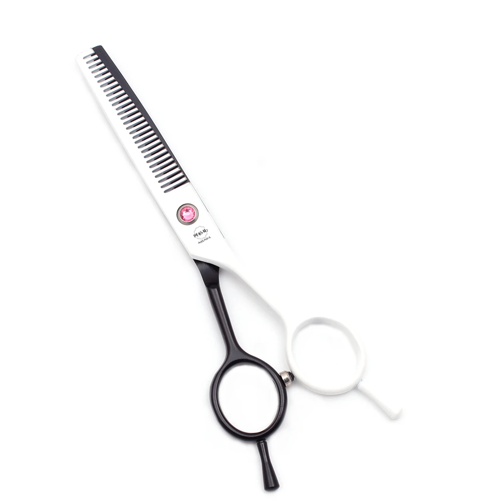 Haarschere Professionelle 5,5" AQIABI Japan Edelstahl Effilierschere Rosa Haarschneideschere für Friseur A1012 – Detail 4