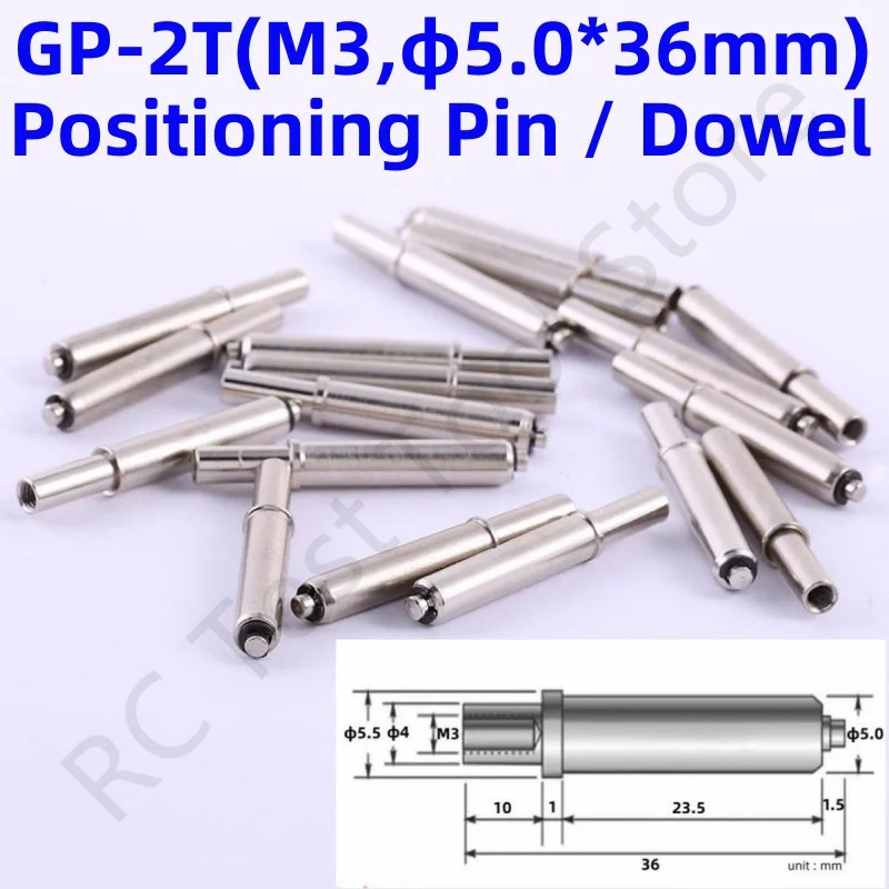 20/50PCS GP-2T Internal M3 Tooth Positioning Pin Needle Nickel-Plated Spring Test Pin 36mm Positioning Needle Dowels Dia 5.0mm