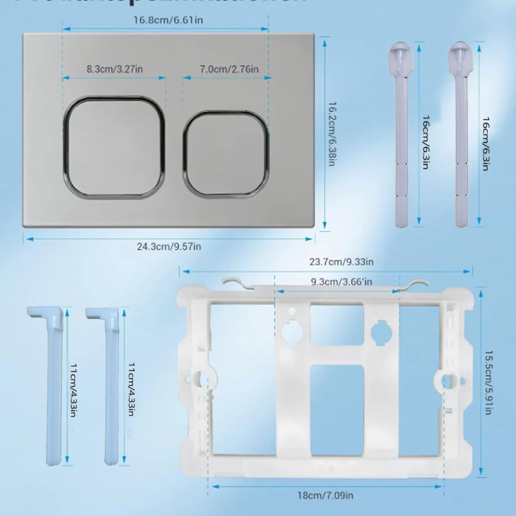 Hidden Toilet Accessories, Water Tank Panel Into The Wall Button Flush Switch