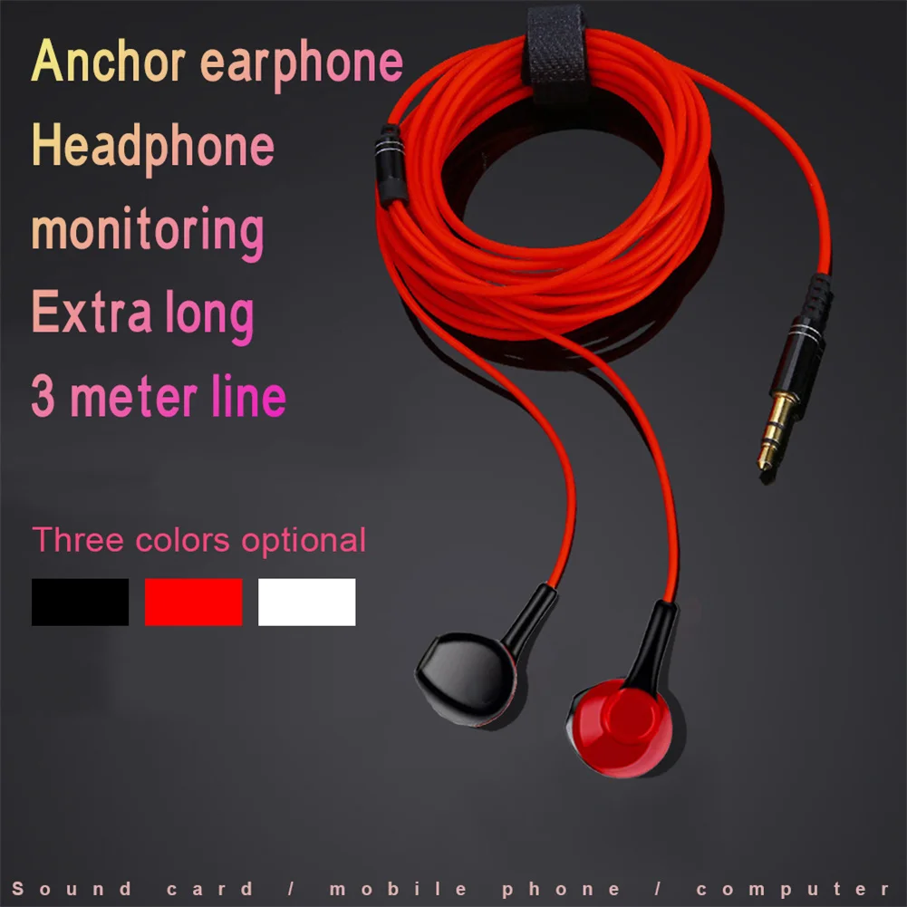 3m Long Wires Headphone Clear Bass Earbuds Ergonomic Monitoring Headset Mobile Phone Music Earphones