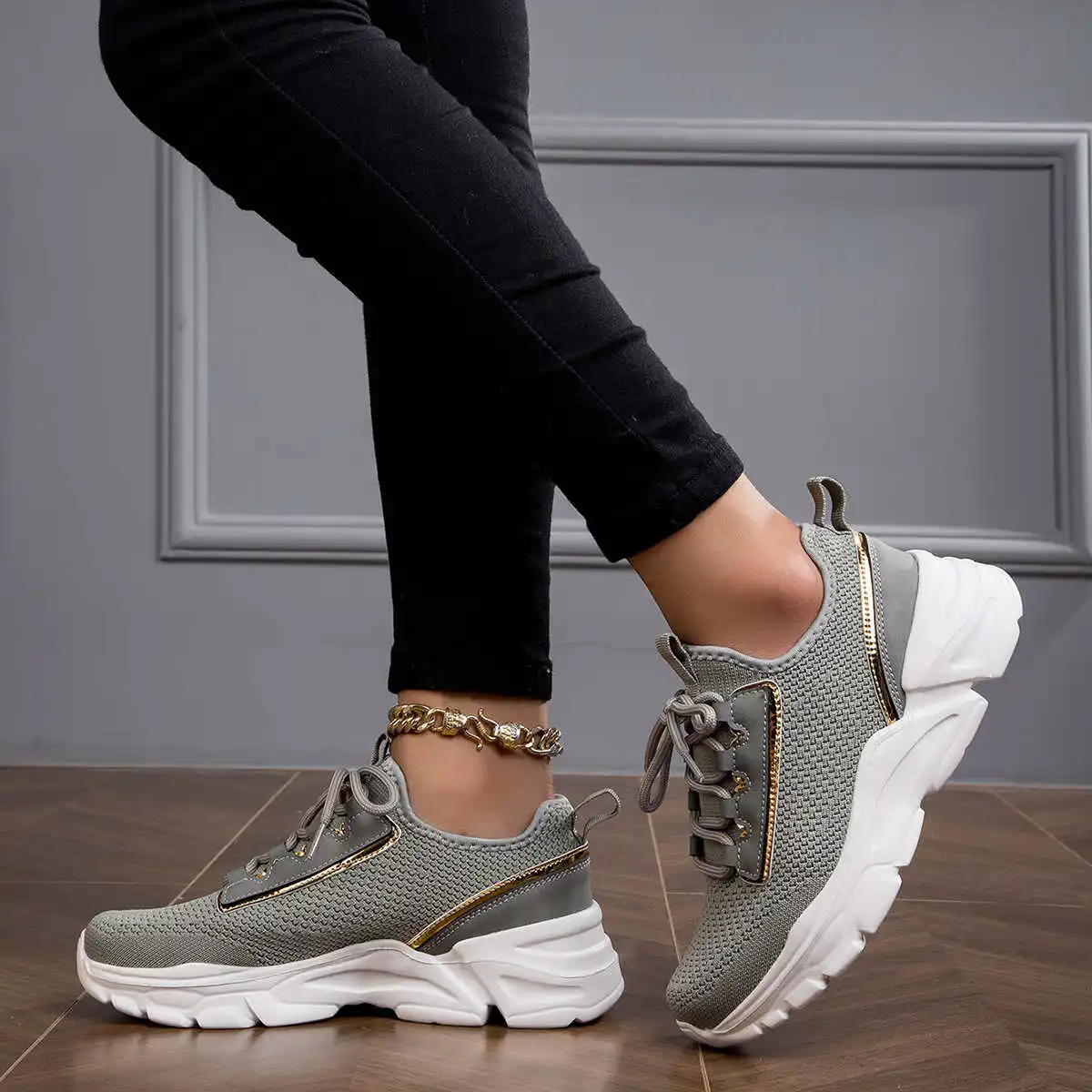 

Natural Leather Low Women Beige Loafers Running Ladies Shoes Orange D Sneakers Sport Choes Traning Cool Chassure Luxary