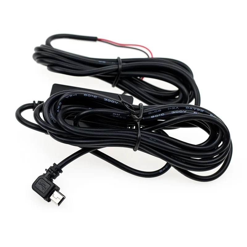 Adaptateur d'alimentation universel pour boîtier d'alimentation, DVR de voiture, DC, 90 °, stocke le câble micro USB, 3.5m, 12V à 5V