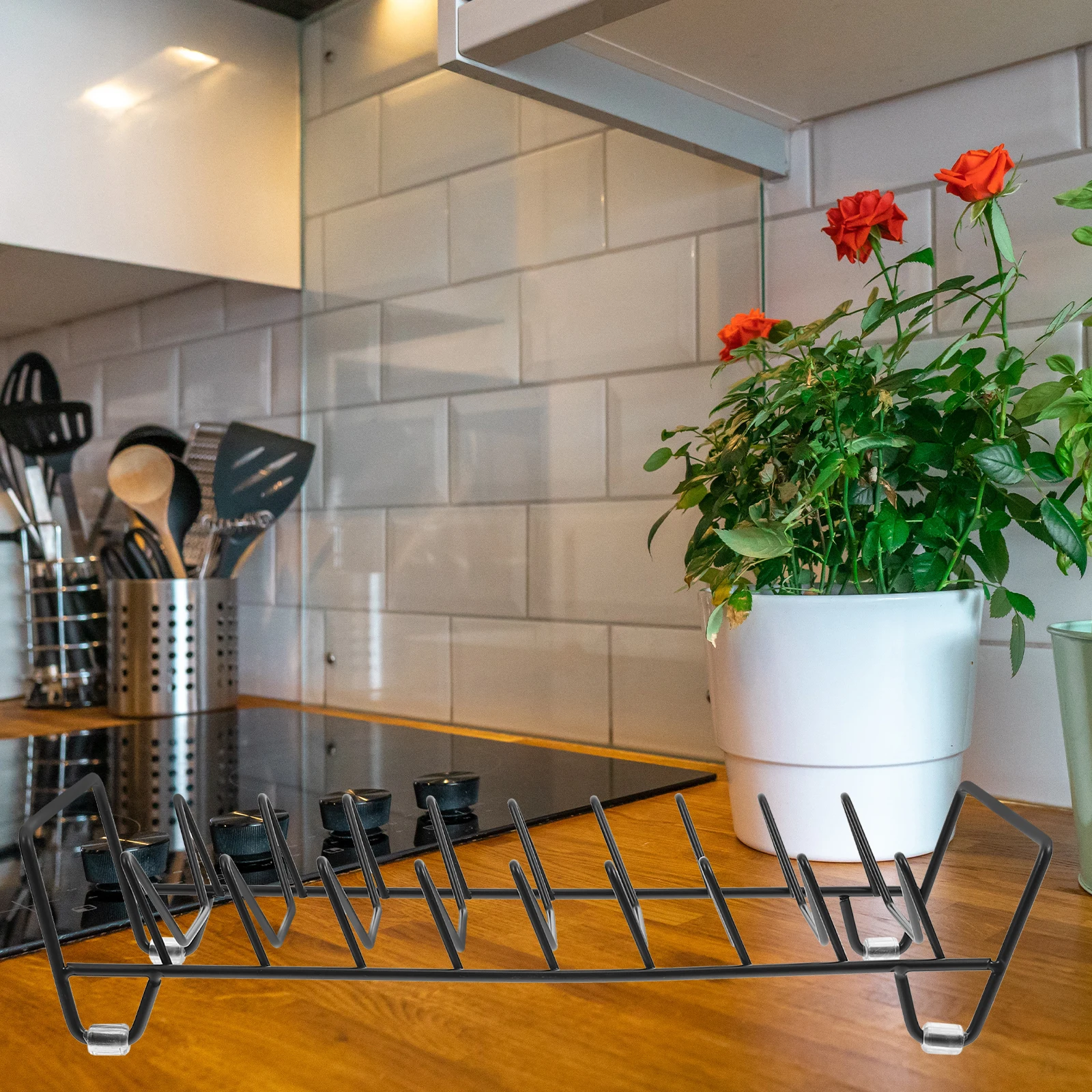 

Kitchen Plate Rack Premium Carbon Steel Multi-Function Dish Organizer Heavy Duty Drain Drying Storage Rack Household Dish