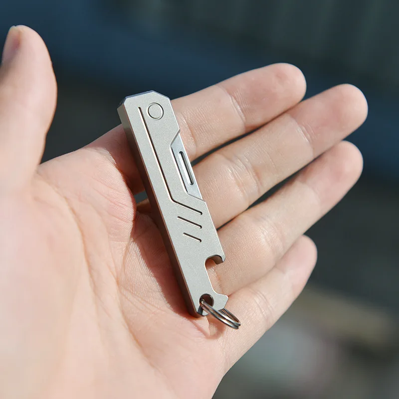 Imagem -05 - Mini Liga de Titânio Handle Pocket Knife M390 Lâmina Faca Dobrável Alta Dureza Abridor de Garrafas Edc Express Ferramenta ao ar Livre