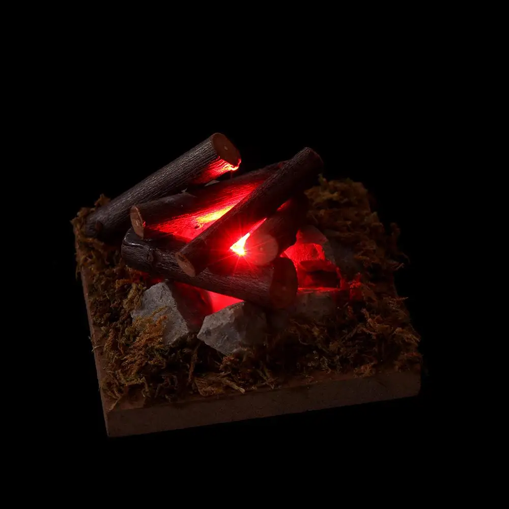 1:12 Scale Playing House  Accessories Fairy Garden Decor Villa Scene Model Dollhouse Bonfire Miniatures Campfire