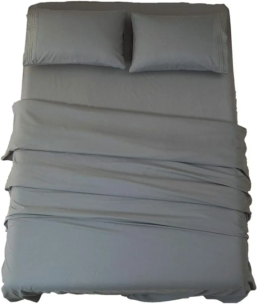 

Bed Sheet Set Super Soft Microfiber 1800 Thread Count Luxury Egyptian Sheets 16-Inch Deep Pocket Wrinkle And Hypoallergenic-4