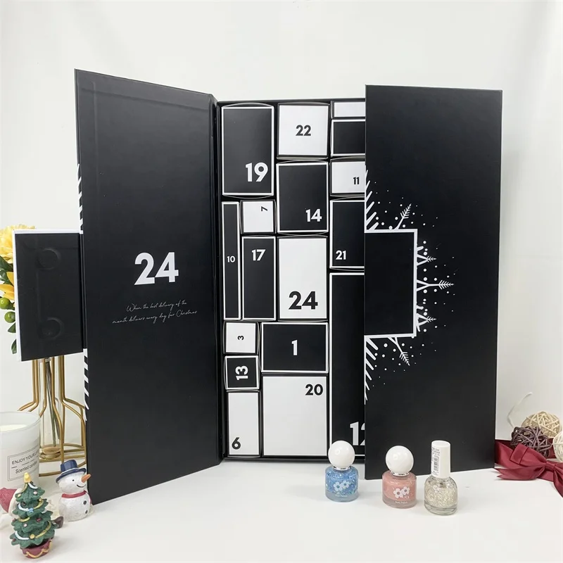 Customized queryChristmas Advent Calendar Box 2023 24 Days Countdown to Christmas Printed Cardboard Gift Treasure Box with Logo