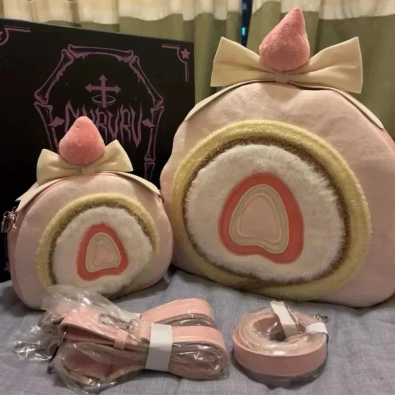 Strawberry Cake Backpacks Korean Crossbody Bag Y2K Kawaii Sweet Muse Girl Versatile Commuter Trendy High Capacity Plush Bag New