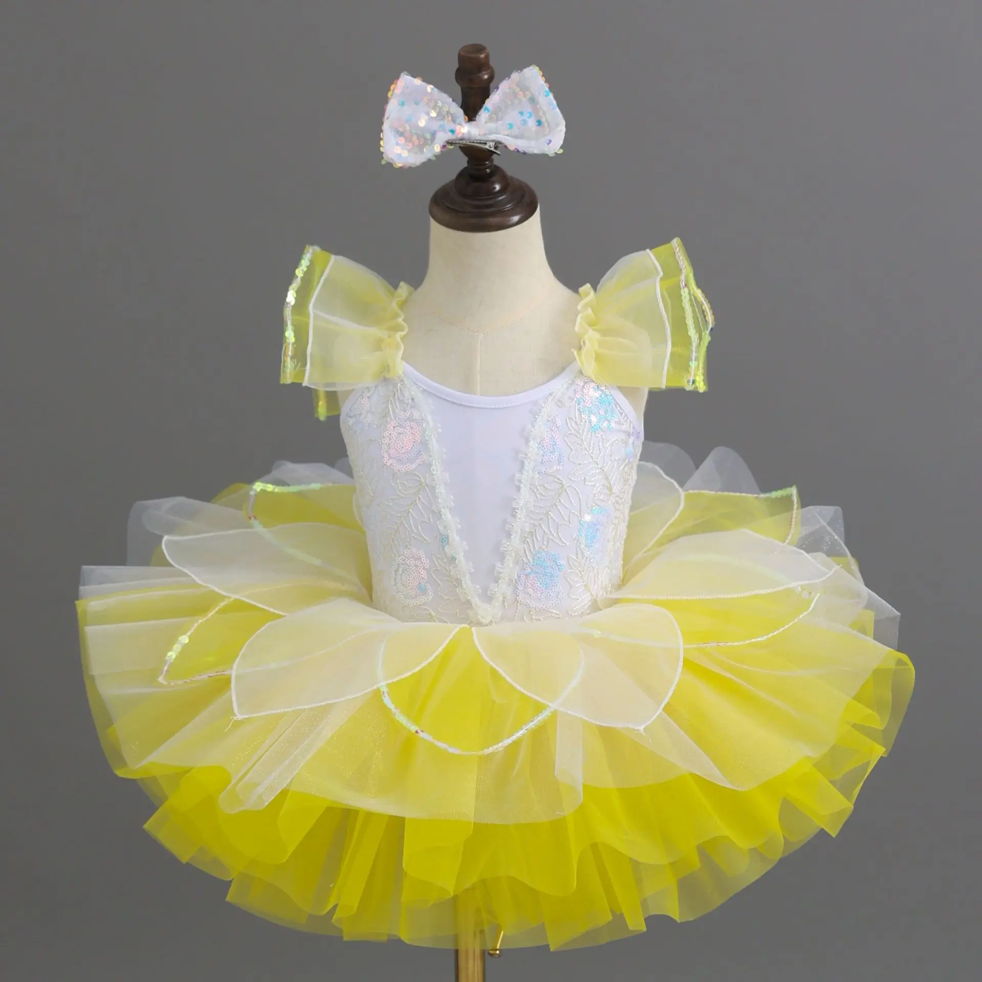 

Балетное платье для девочек, детское балетное платье-пачка без рукавов с блестками, сетчатое платье, гимнастический трико, современный танцевальный костюм для выступлений