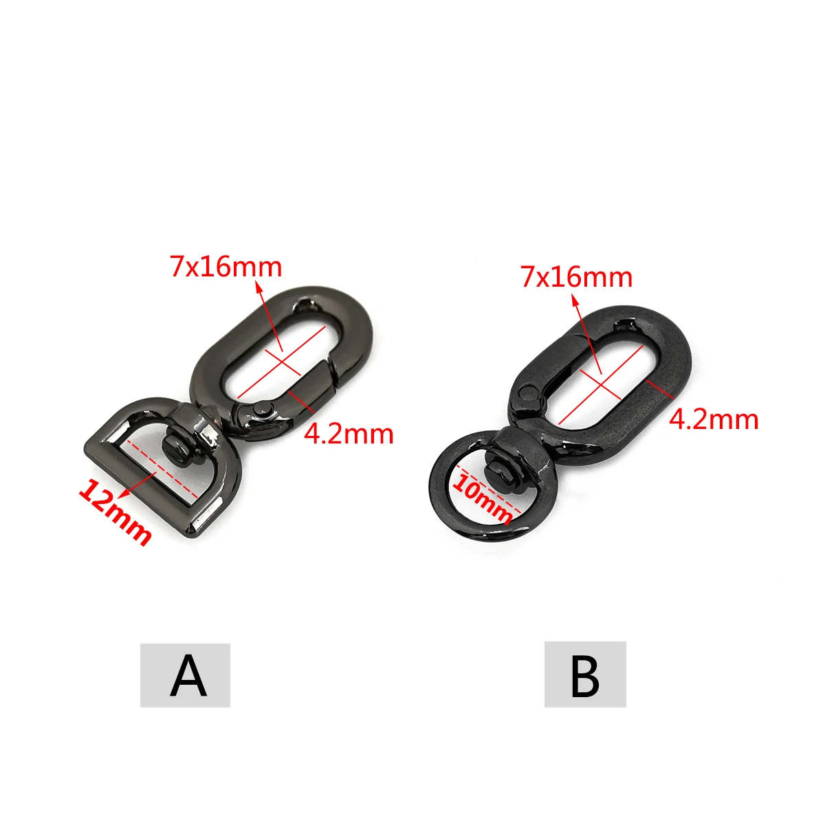 1pcs Metal Snap Hook Fashion Hang Buckle for Webbing Leather Craft Bag Strap Belt Garment Luggage DIY Accessory 10mm