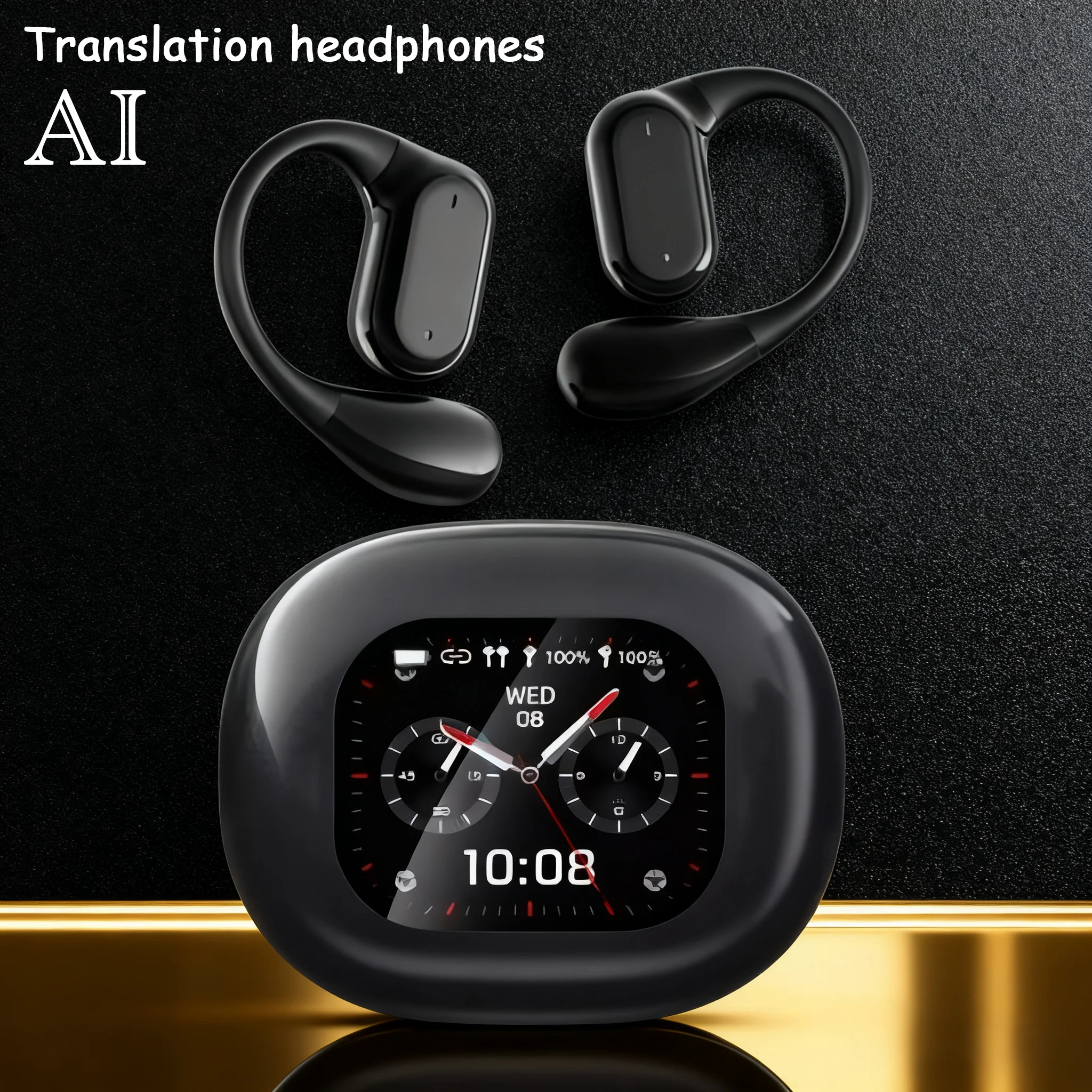 AI الذكية شاشة تعمل باللمس عالية الجودة صحيح سماعة لاسلكية تعمل بالبلوتوث 5.4 سماعات الرياضة إلغاء الضوضاء سماعات الأذن مقاوم للماء