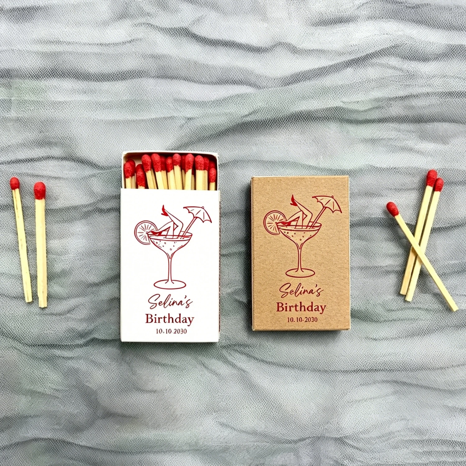 Custom Wedding Matchboxes Favours, Personalized Match Boxes with Safety Matches, Elegant Event Dcor for Wedding & Party