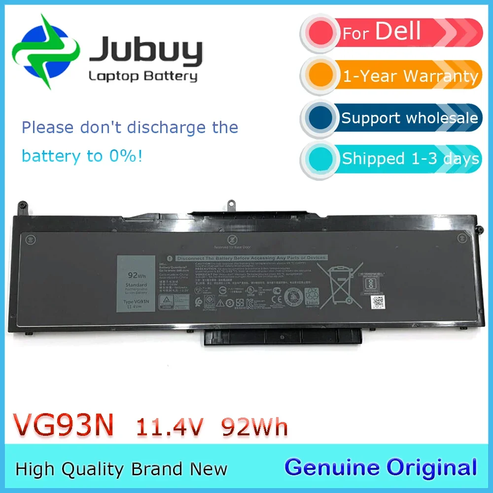 

Оригинальный аккумулятор VG93N 11,4 В 92 Втч для ноутбука Dell Precision 15 3520 3530 Latitude 15 5580 5590 5591 E5580 серии и т. д.