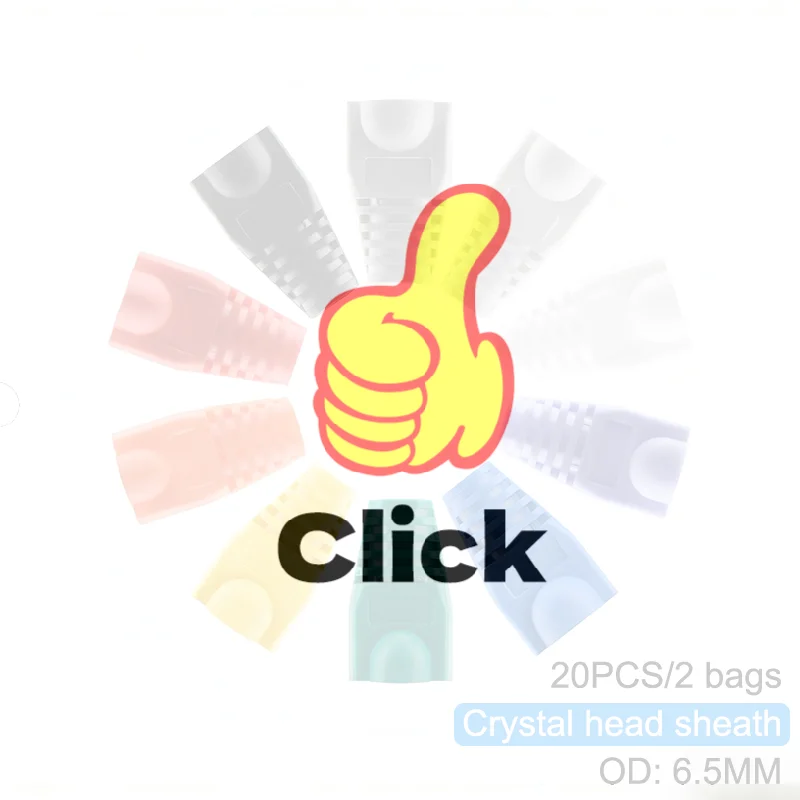 

20pcs OD6.5 Cable Connector Plug Cover CAT5E CAT6 RJ45 Ethernet Network Cable 10 Colors Strain Relief Boots RJ45 Connector Caps