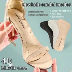 Latex Cowhide Sandals Insoles Self-adhesive Non-slip Leather Half Pads Breathable High-heeled Shoe Soft Cushion Sole Stickers