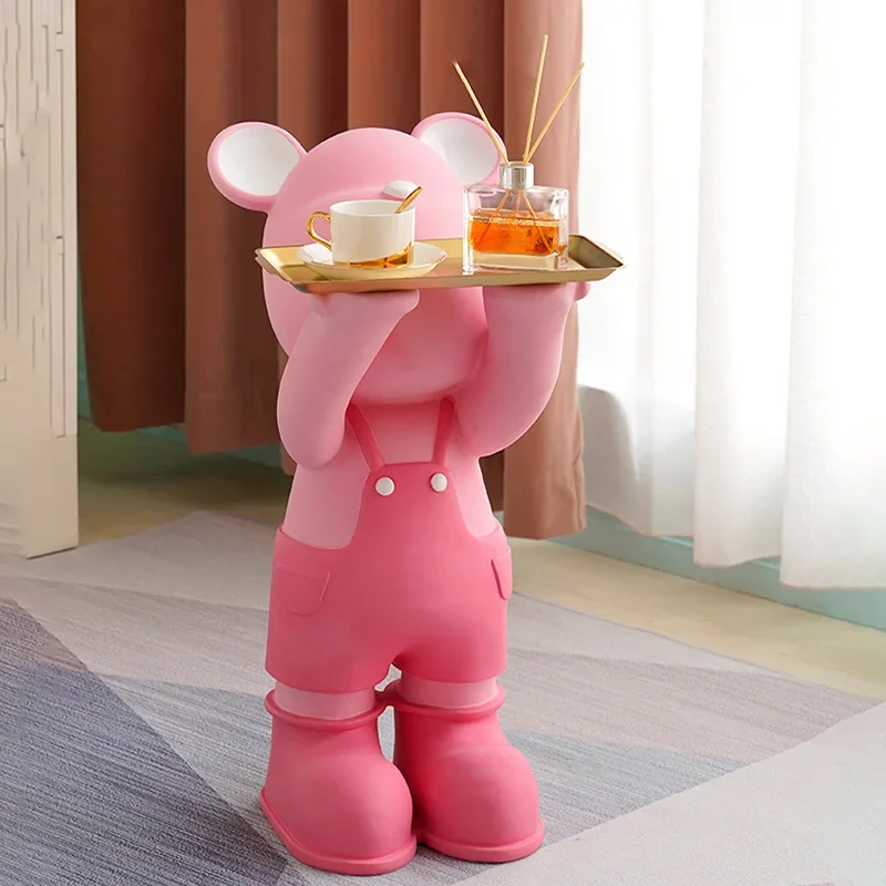 Home Decor Cartoon Bear Resin Statue Sculpture Nordic Large Landing Ornaments Home Living Room Decoration Kawaii Animal Statue