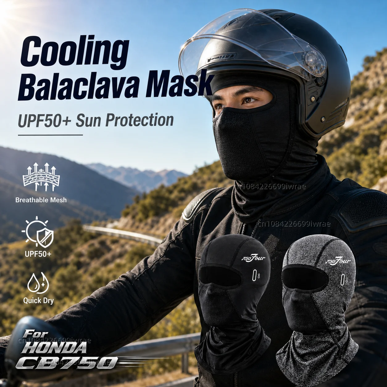 Cooling Motorcycle Balaclava Mask UPF50+ UV Protection Breathable Face Cover Summer For HONDA CB750 CB 750 HORNET 2023