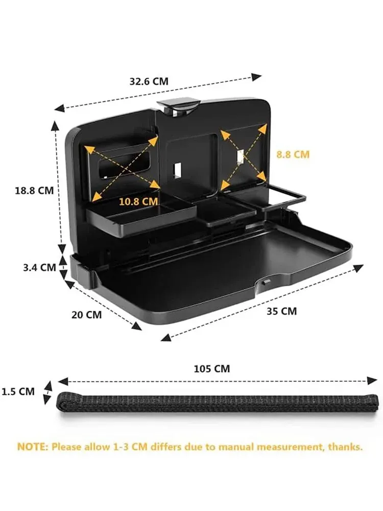 Car Backseat Dining Table, Multi-Functional Tray For Drink And Food, Foldable Stand, Car Computer Desk