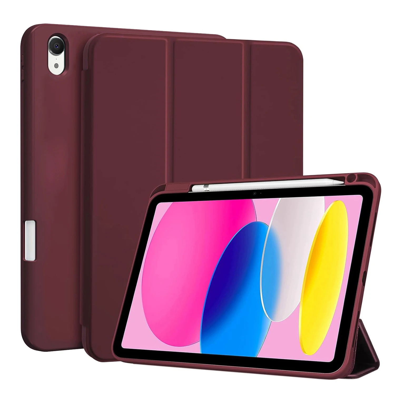 Étui pour tablette iPad (A16) 11e génération 11 pouces 2025/ 10e génération 10,9 pouces 2022 avec support pour stylet, coque intelligente magnétique à rabat