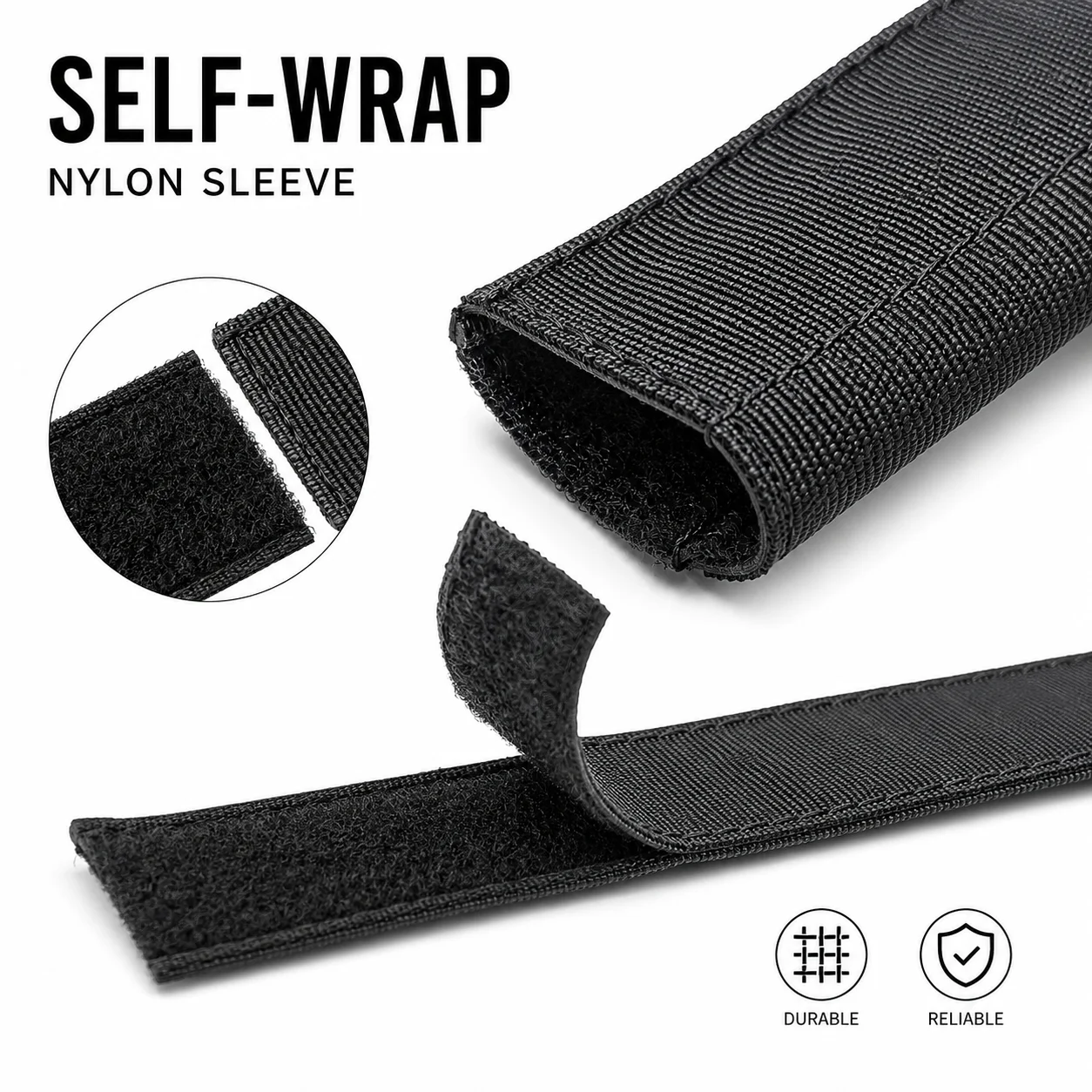 5/2/1M Nylon Self‑Adhesive Sleeve ID10‑100Mm Cable Anti Exposure, Flame‑Retardant, Dustproof, Convenient Wire Protection Sleeve.