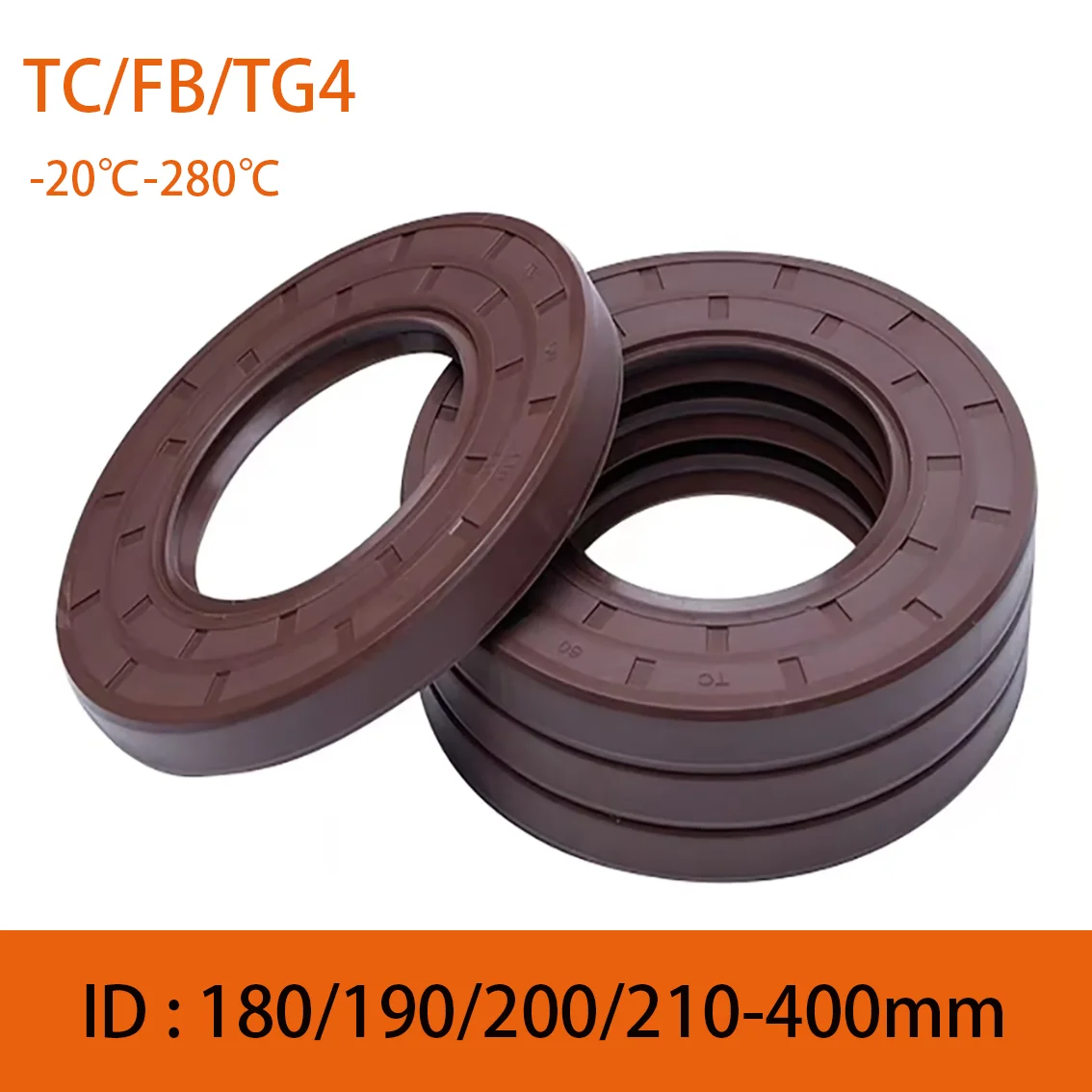 

1Pcs FKM ID180-400mm Brown TC/FB/TG4 Skeleton Oil Seal Rings Double Lip Seal Gasket For Rotation Shaft Acid & Alkali Resistant